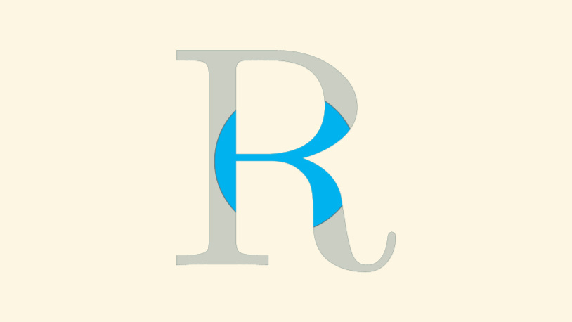 Circle clipped by the letter R